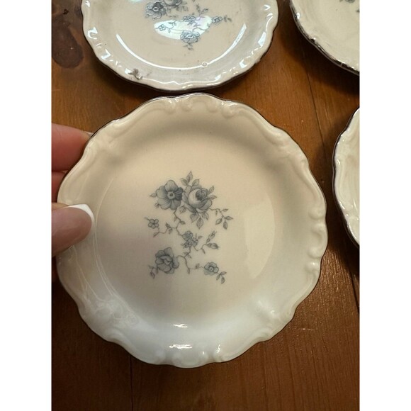 Johann Haviland Bavaria Germany Blue Garland Coaster Butter Pat Set Of 9 Plates - Picture 3 of 4